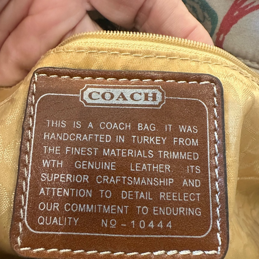 Coach Hampton 2006 Patchwork Canvas Tote in Multicolor with Tan Straps Vintage - Picture 3 of 15